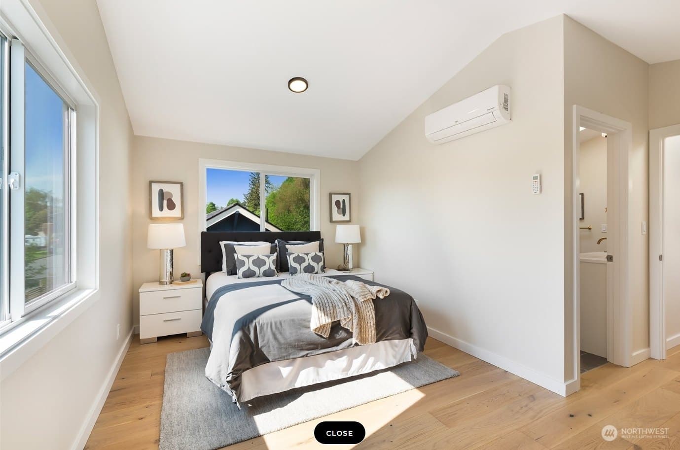Bedroom inside a completed DIGS Construction detached ADU near Seattle