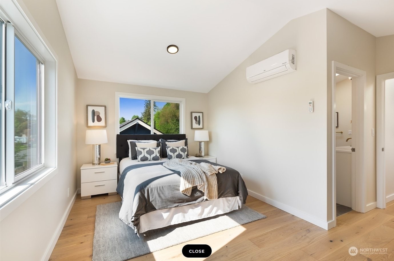 Bedroom inside a completed DIGS Construction detached ADU near Seattle