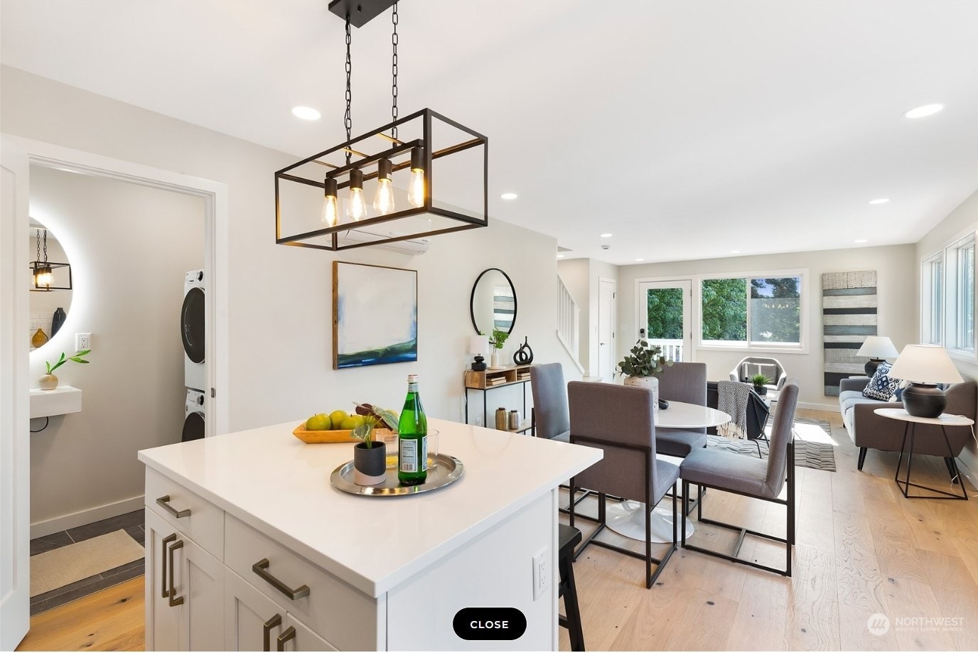 Finished kitchen and dining area in a DIGS Construction accessory dwelling unit near Seattle