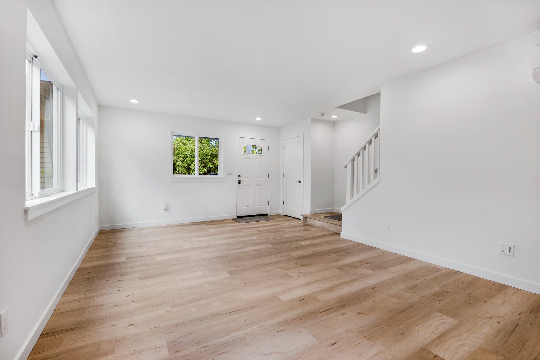 Finished living room inside a completed DIGS Construction accessory dwelling unit in the Seattle area