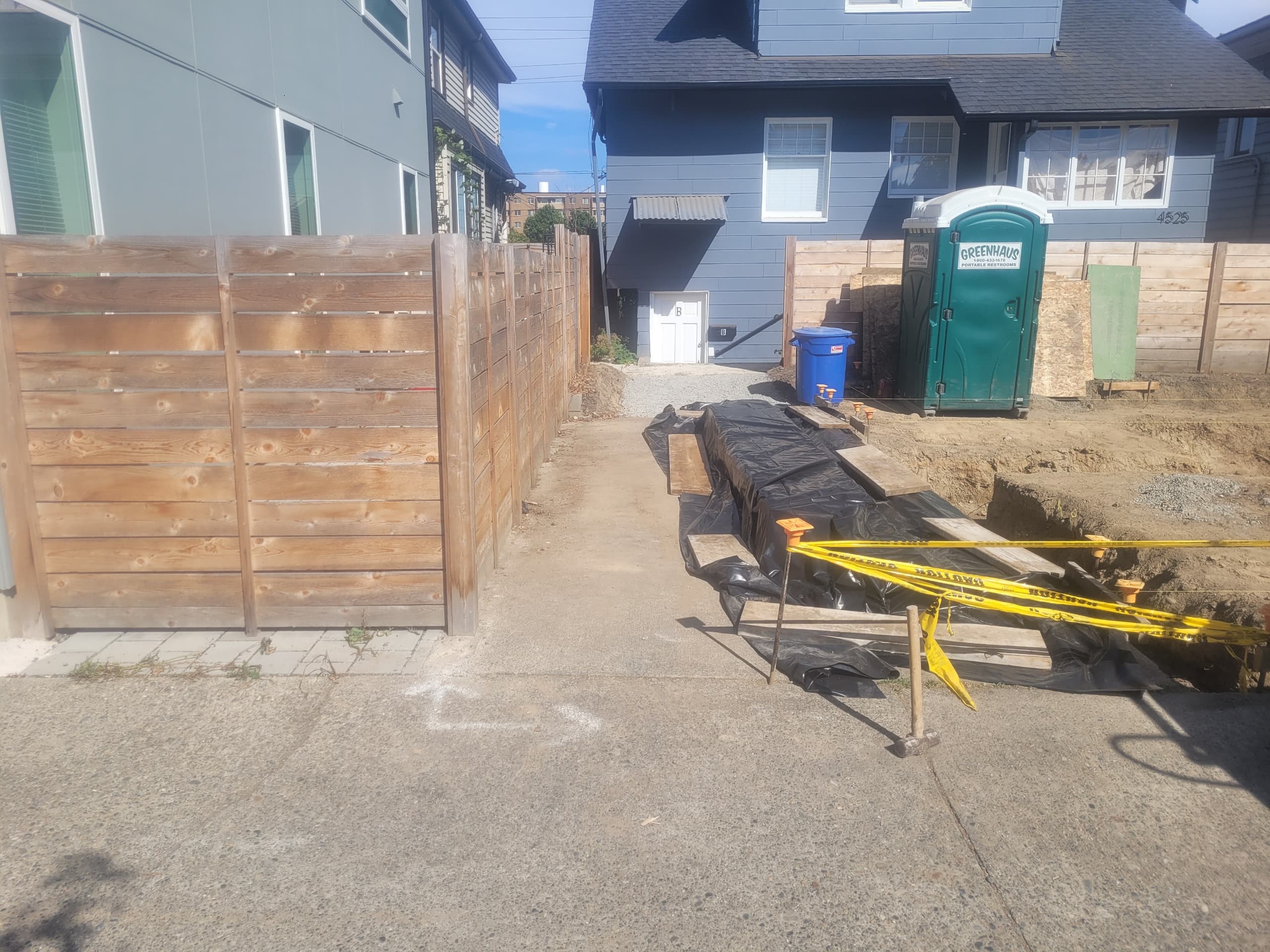 Foundation and formwork prepared for inspection on a DIGS Construction DADU build in Seattle