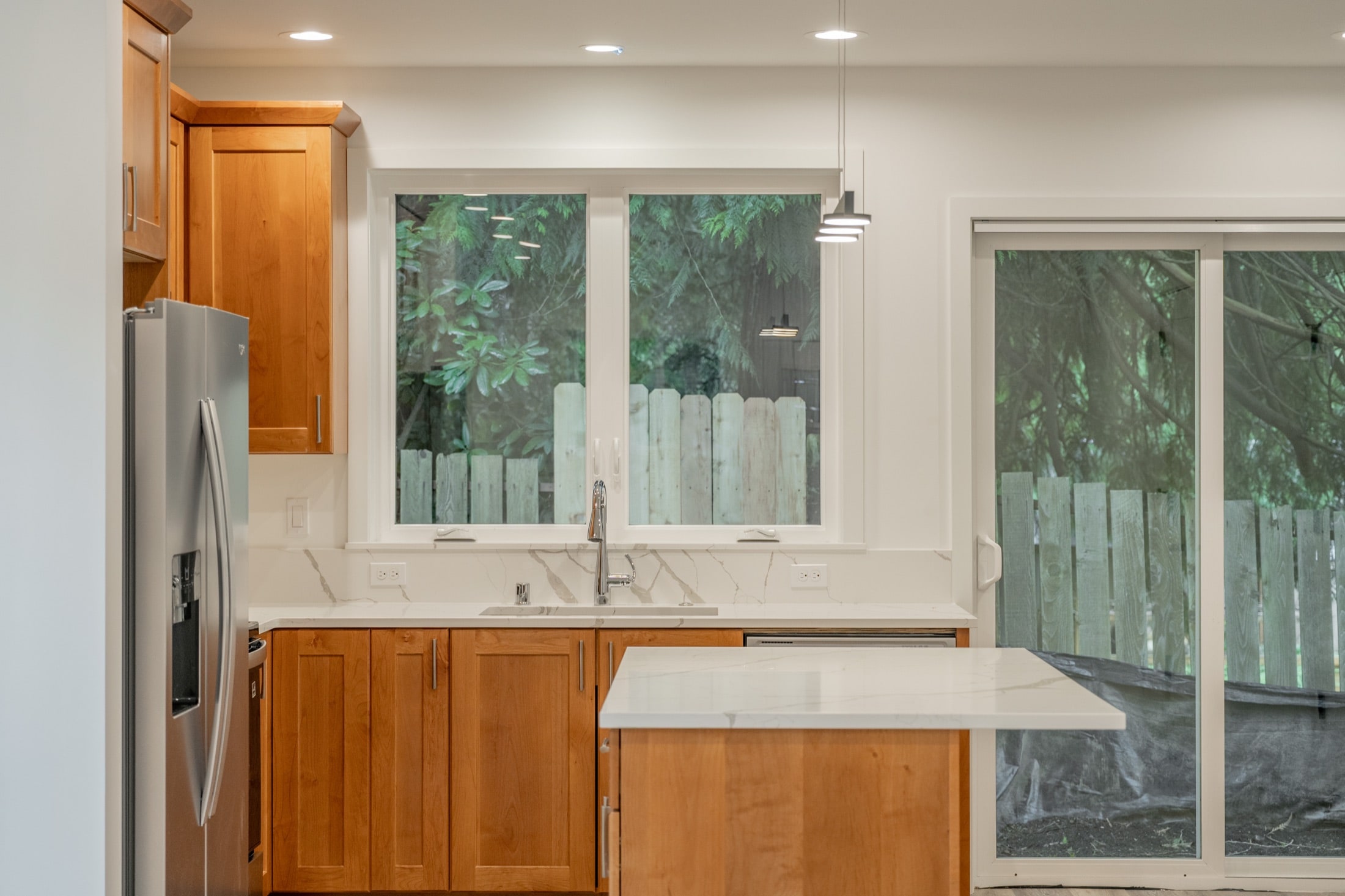 Bright ADU kitchen designed for multigenerational living, built by DIGS Construction near Seattle