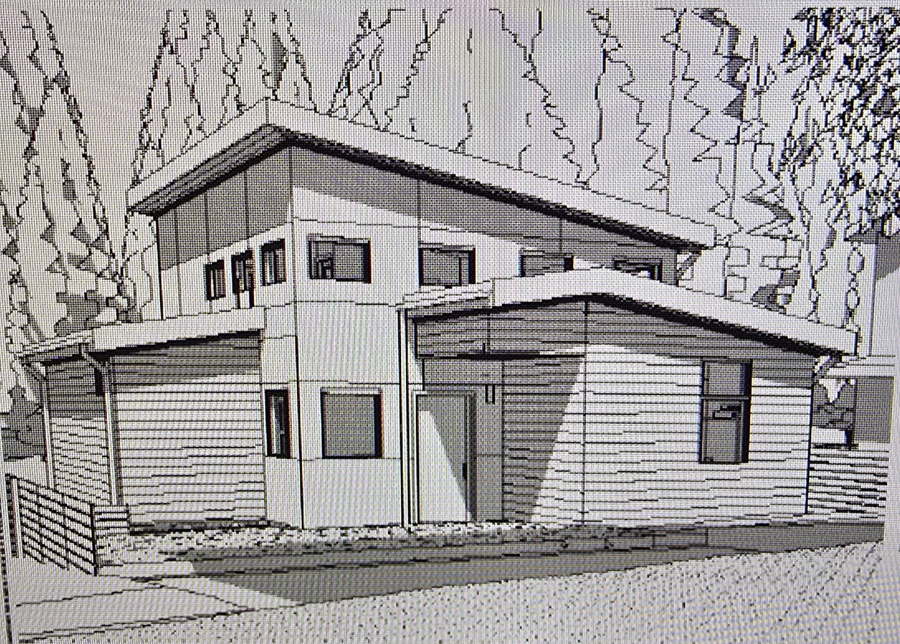 Design rendering of a detached accessory dwelling unit planned by DIGS Construction for a Seattle-area back yard