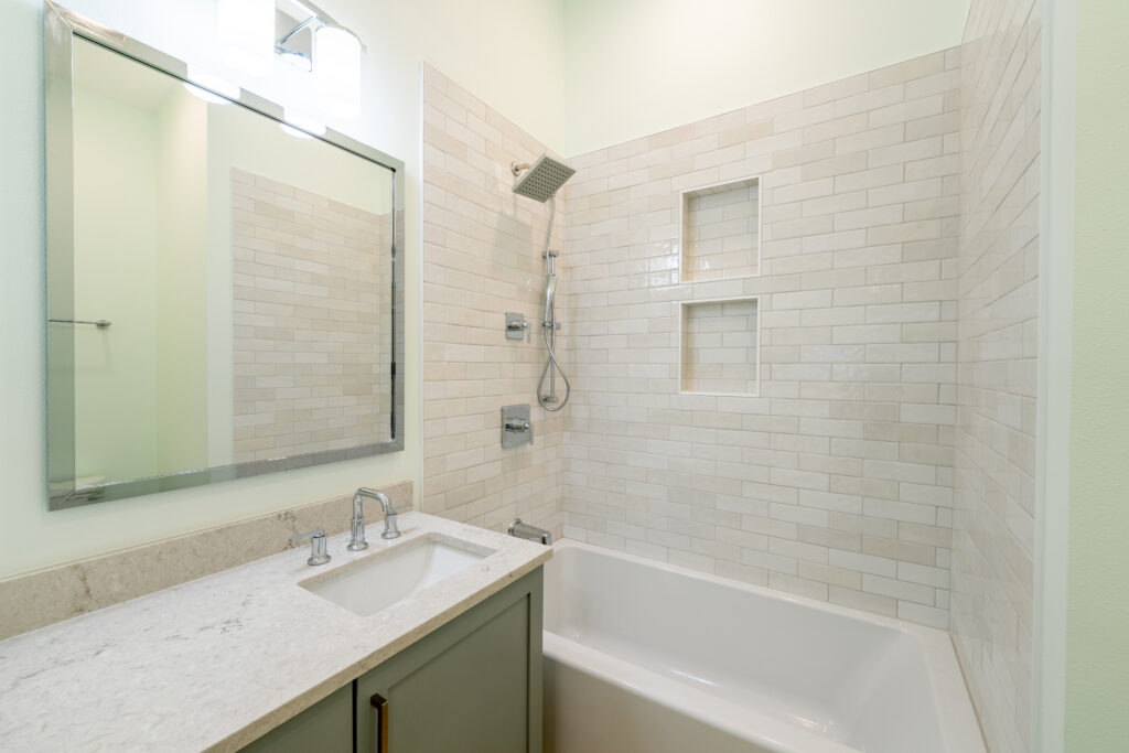 bathroom tile sink mirror tub