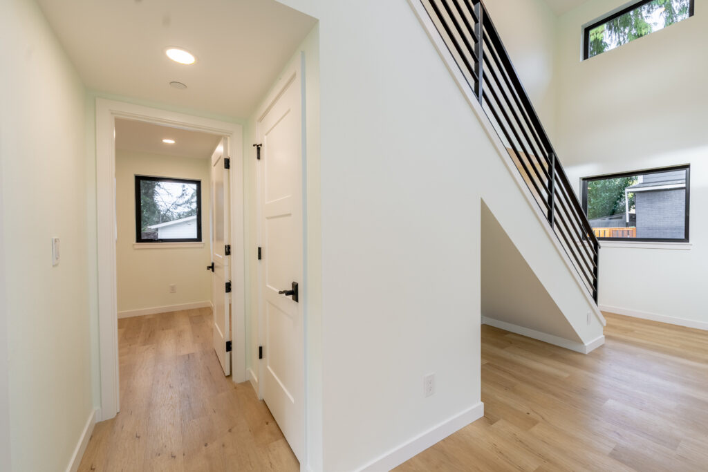 DADU interior corner hardwood floors millwork doors