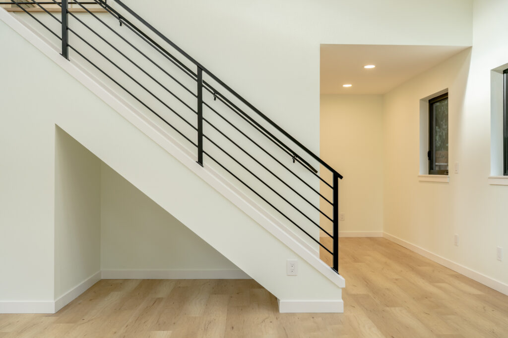 Staircase Railing Painted Millwork Electrical Outlet Seattle WA